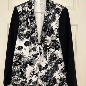 Tahari Black and White Floral Blazer